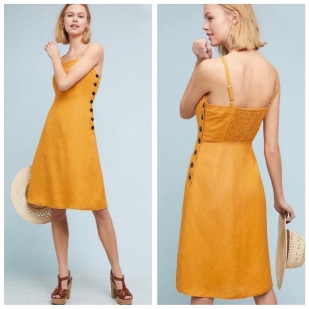 Anthropologie HD In Paris Golden Culotte  Dress
